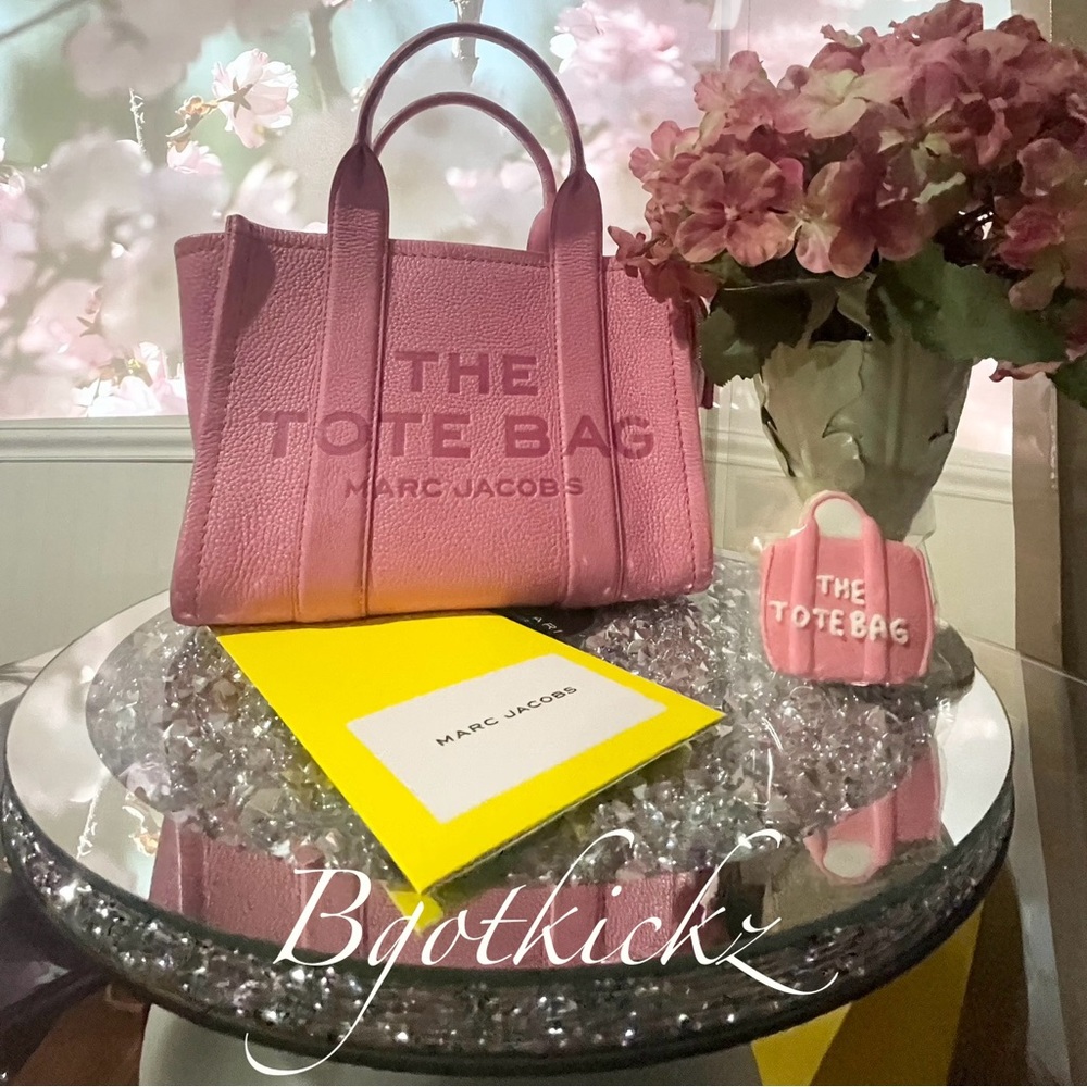 MARC JACOBS The Leather MINI Tote Bag: Candy aka BARBIE PINK